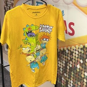 Nickelodeon Yellow Short Sleeve Tees with Cartoon Graphics